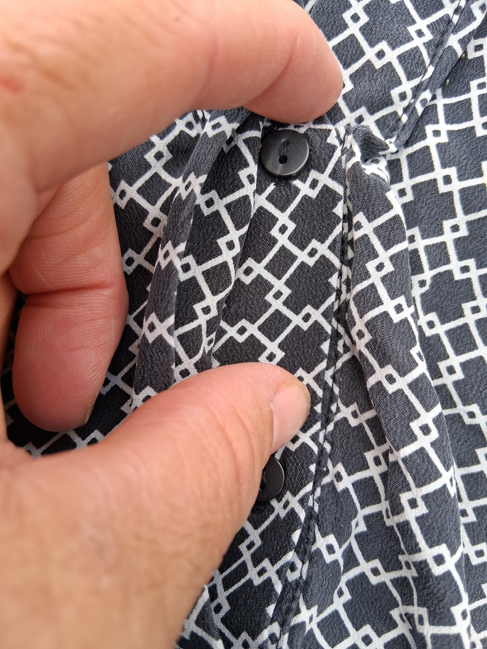 Cynthia Rowley Black & White Geometric Print Blouse